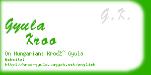 gyula kroo business card