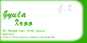 gyula kroo business card